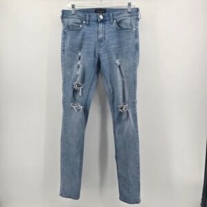 PacSun Skinniest Active Stretch Distressed Light Wash Blue Jeans Mens 32x32